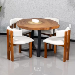 Juego Comedor Rústico 100cm +- (4 sillas)